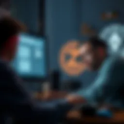 A person looking frustrated while using a computer to withdraw ZEC, with KYC forms visible on the screen and a digital currency logo in the background.