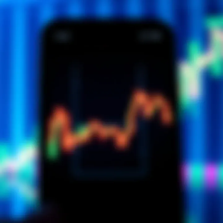 A smartphone screen shows the Zillow app closed, with a financial graph in the background symbolizing cryptocurrency investment.