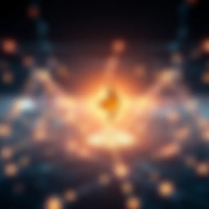 A graphic showing a streamlined Ethereum network with a verification layer, indicating low gas fees and transparent ZK proofs.