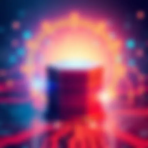 Illustration of a compliance layer concept with symbols representing data verification and security, blending technology elements with compliance imagery.