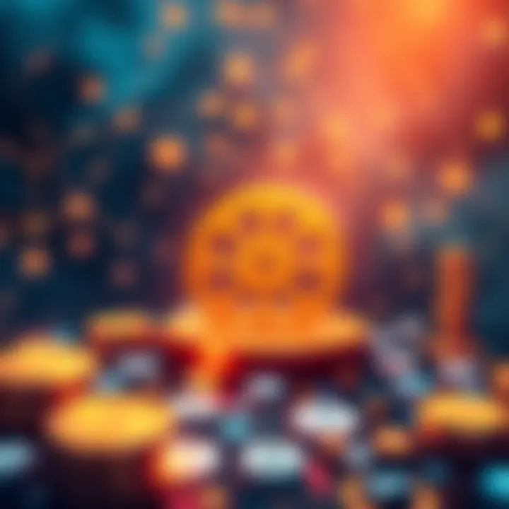 Illustration of Zypto's blockchain concept with digital currency symbols and real-world payment icons