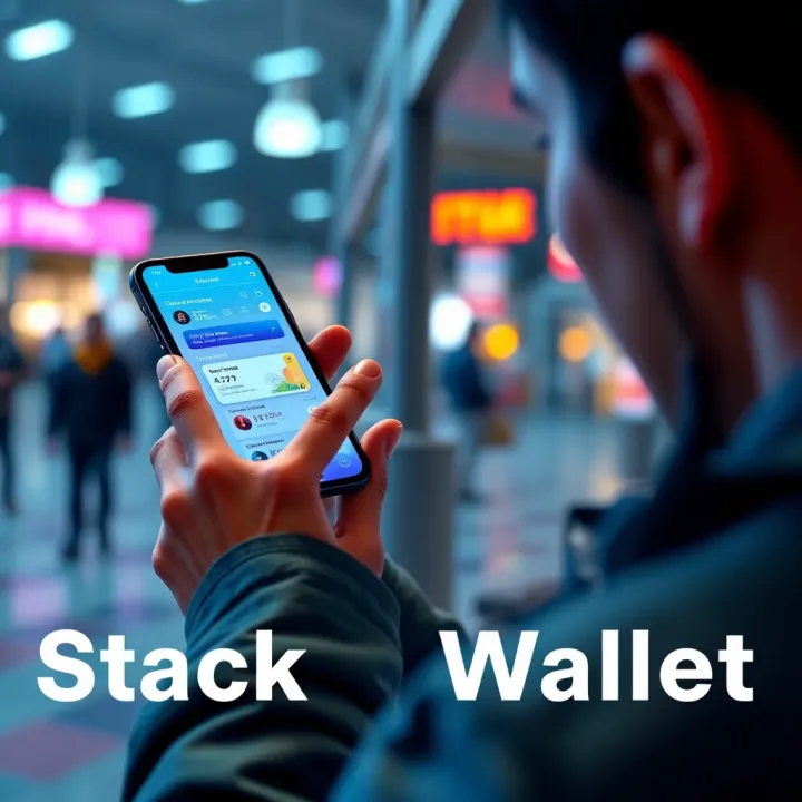 Stack Wallet Overview A person using Stack Wallet on a smartphone, showing its interface and features
